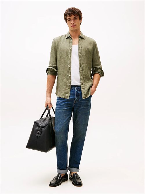 Camicia regular fit in puro lino TOMMY HILFIGER | MW0MW34602PLI